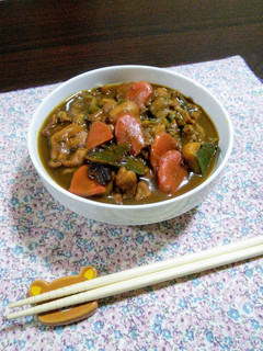 かぼちゃ煮物 リメイク カレー蕎麦-レシピのメイン写真