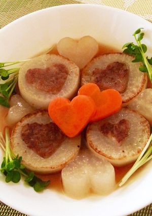 バレンタインに…❤を射込んだ大根ステーキ-レシピのメイン写真