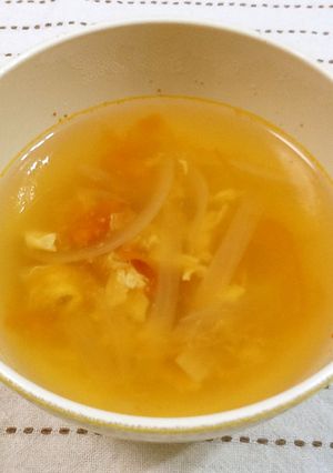 トマトと卵と玉ねぎのスープ☆カレー風味-レシピのメイン写真