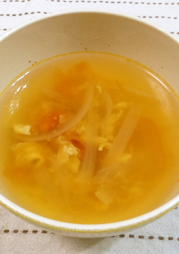 トマトと卵と玉ねぎのスープ☆カレー風味-レシピのメイン写真