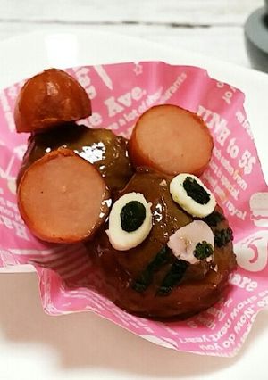 お弁当に♡ミートボールでねずみさん-レシピのメイン写真