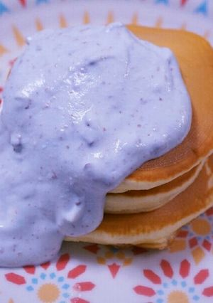 パンケーキにリコッタとチョコミントソース-レシピのメイン写真
