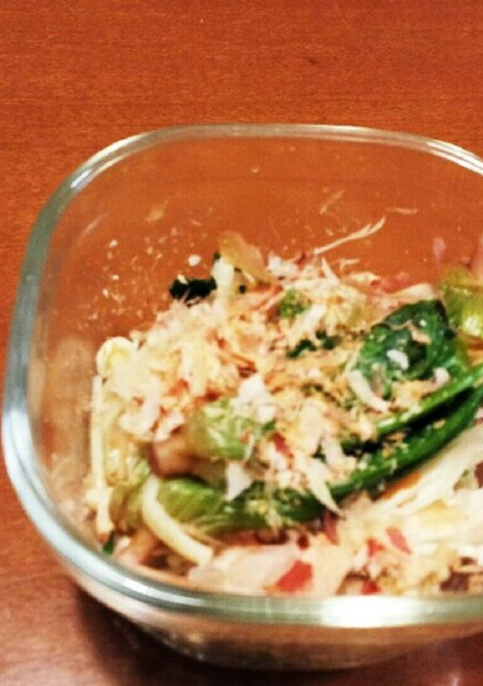レンジでほうれん草とえのきの梅おかか和え-レシピのメイン写真