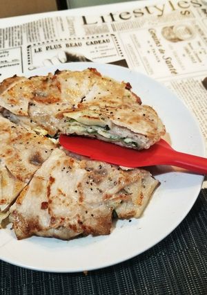 餃子の皮入豚薄切り重ね焼き-レシピのメイン写真