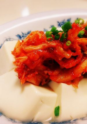 レンジで簡単【キムチ温豆腐】-レシピのメイン写真