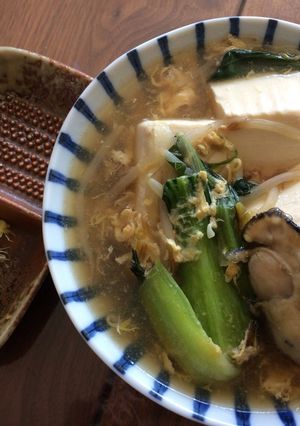 アサリと牡蠣スープの温豆腐-レシピのメイン写真