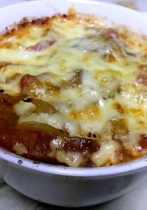 桃チャツネのオニオングラタンスープ-レシピのメイン写真