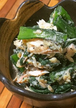 簡単!常備菜◎レンジで春菊のツナ和え-レシピのメイン写真