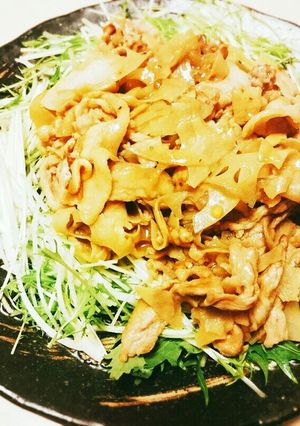 ご飯が進む！蓮と豚肉のピリ辛炒め-レシピのメイン写真