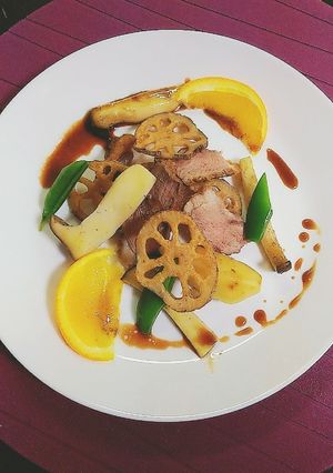 鴨ロースと野菜のオレンジバルサミコソース-レシピのメイン写真
