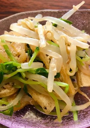 豆苗、もやし、油揚げの和え物-レシピのメイン写真