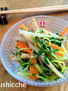 節約副菜♡豆苗ごぼうピリ辛和え-レシピのメイン写真