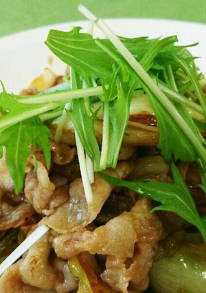 カキ醤油メンツユで豚バラ肉長ネギ照り焼き-レシピのメイン写真