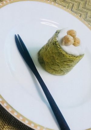 材料5つ☆粉なしほわしゅわ抹茶スポンジ-レシピのメイン写真
