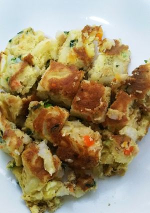 離乳食後期☆うどんと野菜のふわモチお焼き-レシピのメイン写真