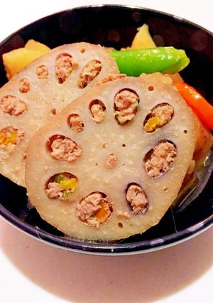 レンコン肉詰めと芋煮 簡単-レシピのメイン写真