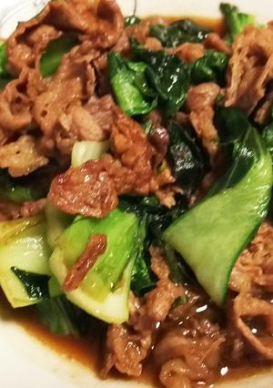 牛肉とチンゲン菜の炒めもの。-レシピのメイン写真