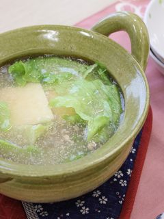 【使いきり】レタス湯豆腐 辛子明太子風味-レシピのメイン写真