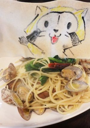 水漬けパスタの菜の花入りボンゴレビアンコ-レシピのメイン写真