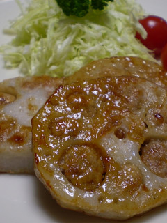 簡単!肉詰め蓮根の照り焼き-レシピのメイン写真