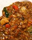 野菜とトマトジュースで キーマカレー