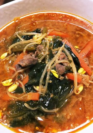 焼肉好き〜野菜たっぷり甘辛スープ-レシピのメイン写真