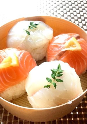 中野酢:寿酢/萬年酢【紅白手毬寿司】-レシピのメイン写真