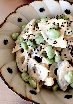 れんこん枝豆 からしみそマヨサラダ-レシピのメイン写真