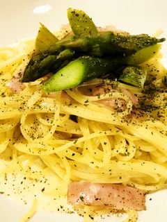 アスパラ・ベーコン&生クリームパスタ-レシピのメイン写真