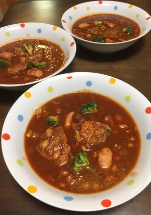 豚と大豆のトマト煮込みミネストローネ風-レシピのメイン写真