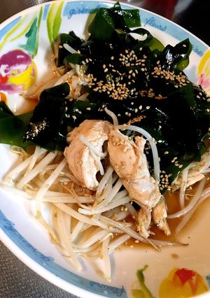 もやし鳥ささみ生わかめのポン酢かけ♪-レシピのメイン写真