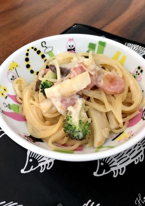 子ども大好き クリームパスタ-レシピのメイン写真