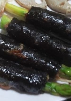アスパラとひき肉の磯辺巻き-レシピのメイン写真
