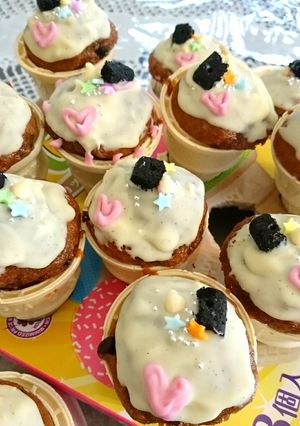 なんちゃってアイス♪コーンでカップケーキ-レシピのメイン写真