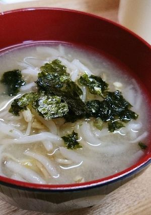 たった1分!冷凍もやしのお味噌汁-レシピのメイン写真