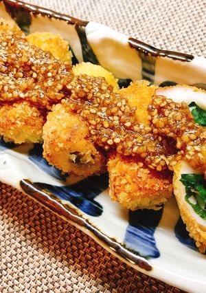 チーズちくわのフライ☆ごま味噌ソースがけ-レシピのメイン写真