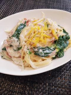 春パスタ☆菜の花ベーコンの柚子クリーム風-レシピのメイン写真
