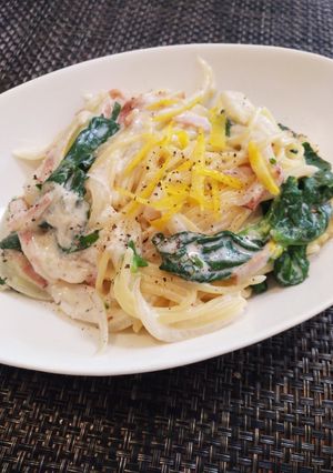 春パスタ☆菜の花ベーコンの柚子クリーム風-レシピのメイン写真
