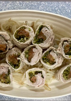 暑い日に…レンジで!豚肉の梅しそネギ巻き-レシピのメイン写真