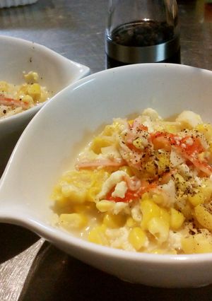 かにかまトウモロコシ豆腐の酸辣湯風スープ-レシピのメイン写真