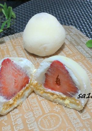 ふんわり!苺のチーズ生クリーム大福!-レシピのメイン写真