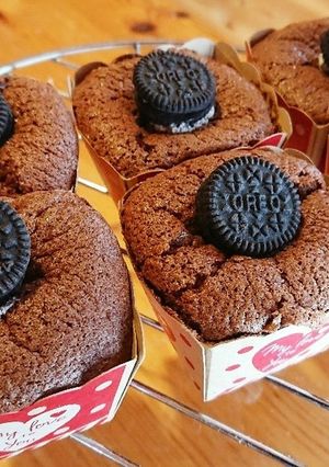 バレンタインココアシフォン♪カップケーキ-レシピのメイン写真