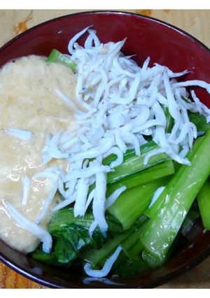 素麺つゆで、しらす干しと小松菜の山芋丼-レシピのメイン写真