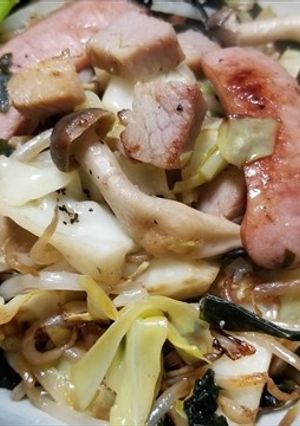 イノシシ肉のベーコンを使った野菜炒め＾＾-レシピのメイン写真