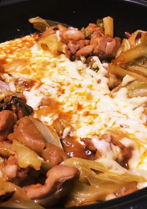 ホットプレートでチーズタッカルビ-レシピのメイン写真