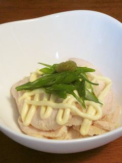 鶏むね肉と青ねぎの柚子胡椒マヨサラダ-レシピのメイン写真