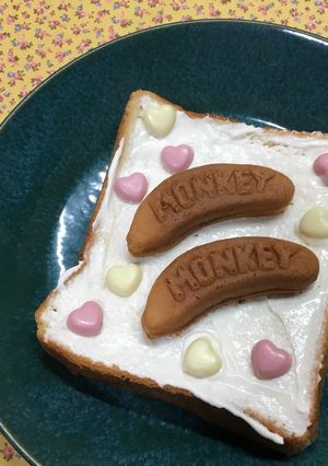 バレンタインに、バナナとハートのトースト-レシピのメイン写真
