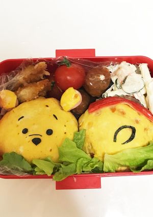ツムツム プーさんキャラ弁-レシピのメイン写真