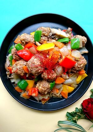 大豆肉団子と野菜の酢醤油炒め-レシピのメイン写真