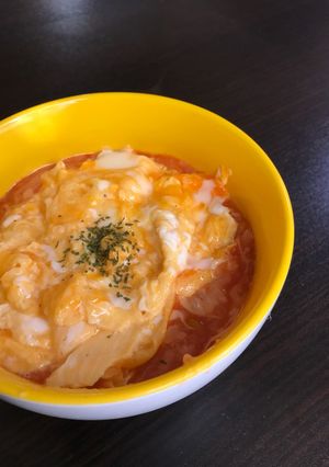 おかゆで半熟オムライス風-レシピのメイン写真